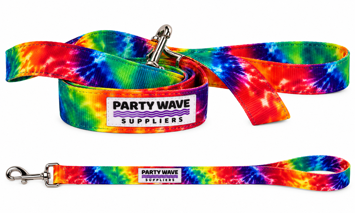 PARTY WAVE Supplies Standard Pet Leash – Tie Dye