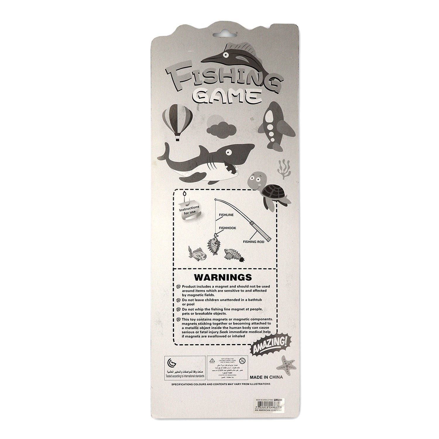 Children's toy fishing set from QuakeKits, featuring colorful fishing rods and play accessories for quiet, engaging entertainment.