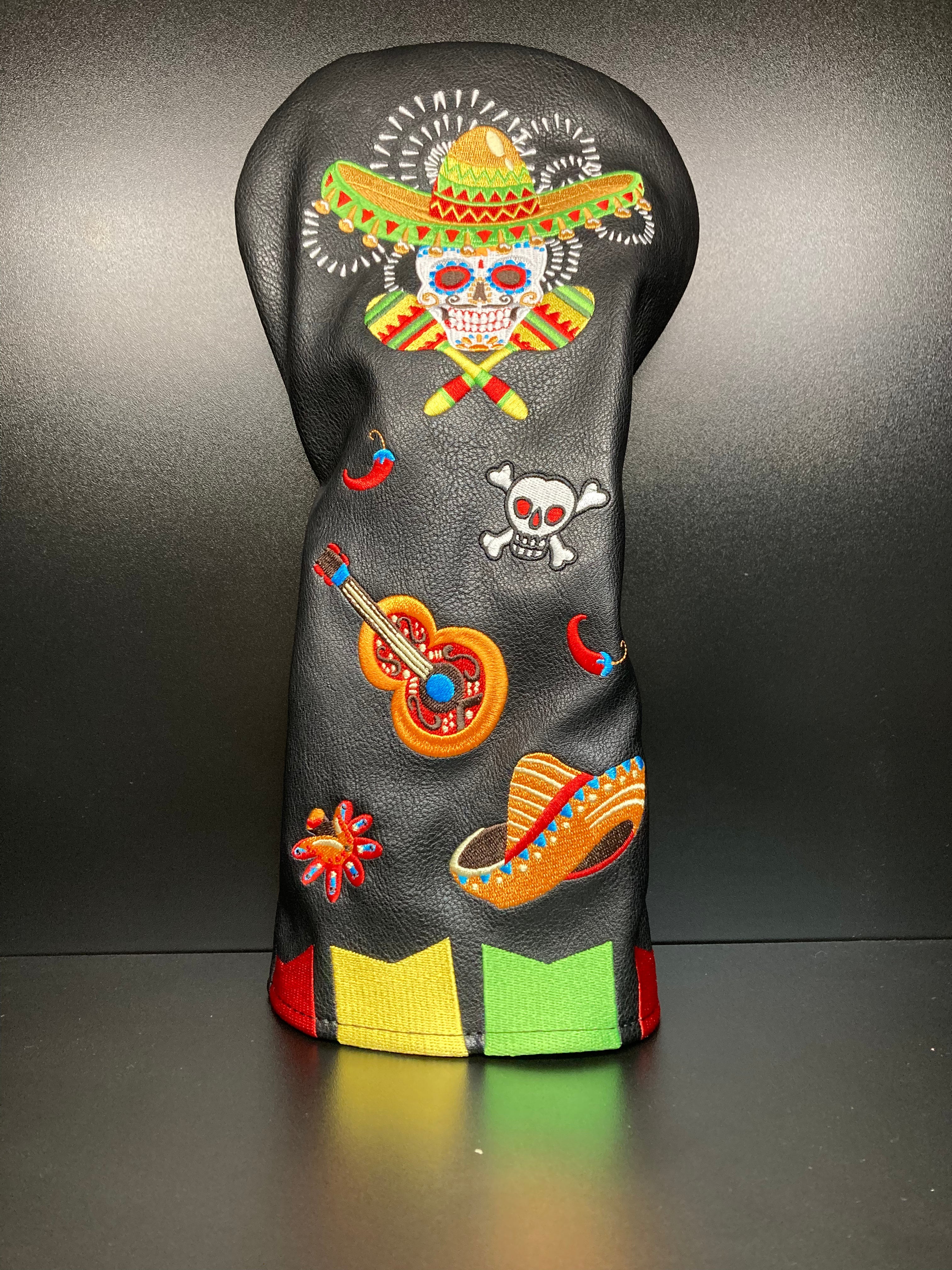 ParWestGolf Cinco De Mayo golf club headcover with colorful Mexican design, fits standard golf clubs, decorative and protective.