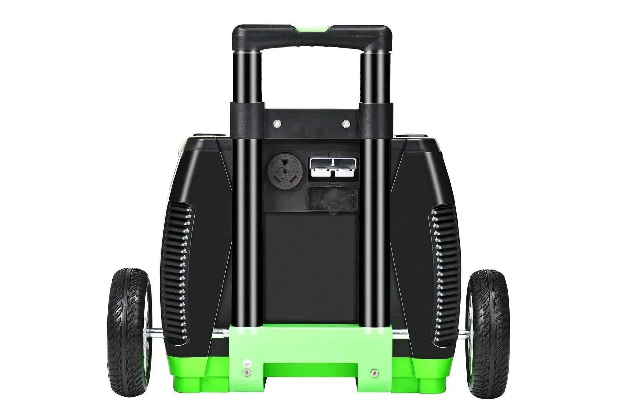 Green Vista Living Nature's Generator Elite 3600W solar generator with multiple outlets and digital display, outdoors in natural light.