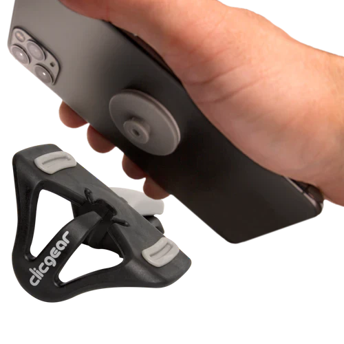 Clicgear GPS phone holder accessory by ParWestGolf showing a black adjustable holder for golf cart devices.