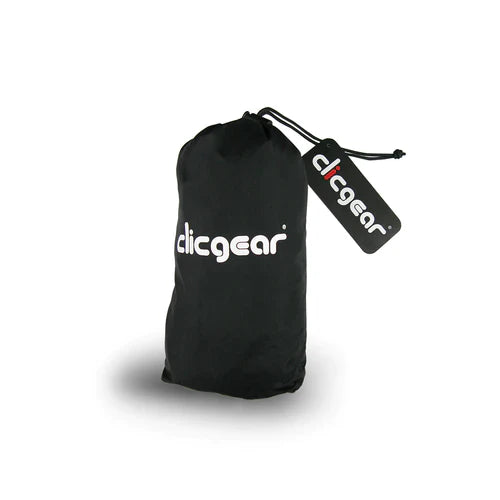 ParWestGolf Clicgear rain cover accessory displayed on a golf cart, protecting it from rain and weather elements.