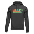 Black unisex climbing hoodie by Outdoorzees featuring a comfortable fit and outdoor-inspired design.