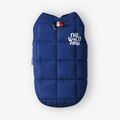 Navy blue The Wild Paw Cloudshell vest jacket with lightweight, water-resistant fabric and a stand-up collar.