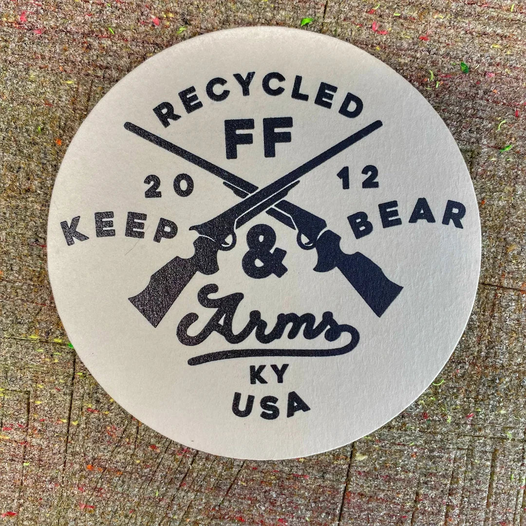 Recycled Firefighter coaster featuring a durable design and unique texture, ideal for protecting surfaces.