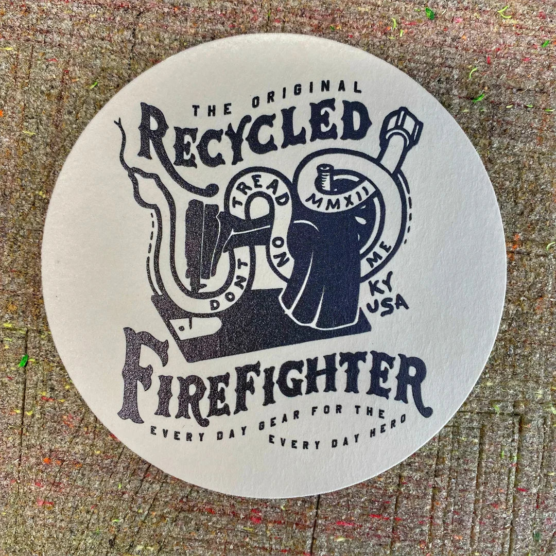 Recycled Firefighter coaster featuring a durable, eco-friendly design with a textured finish and bold colors.