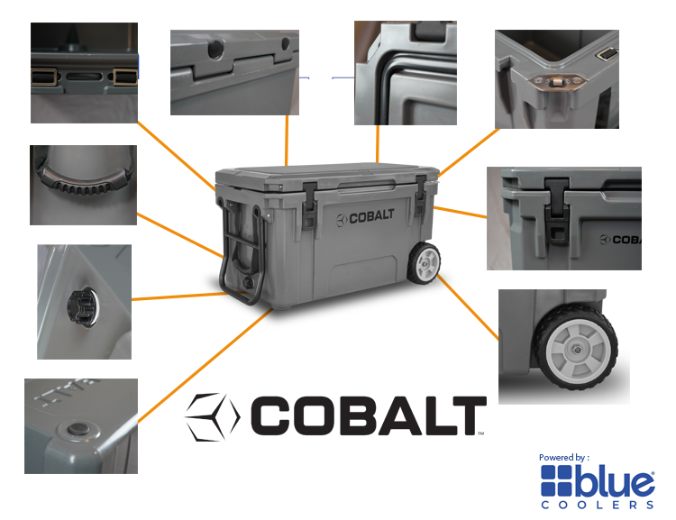 Cobalt 55 Quart with Wheels Roto-Molded Super Cooler - OVERLANDERS Outfitter