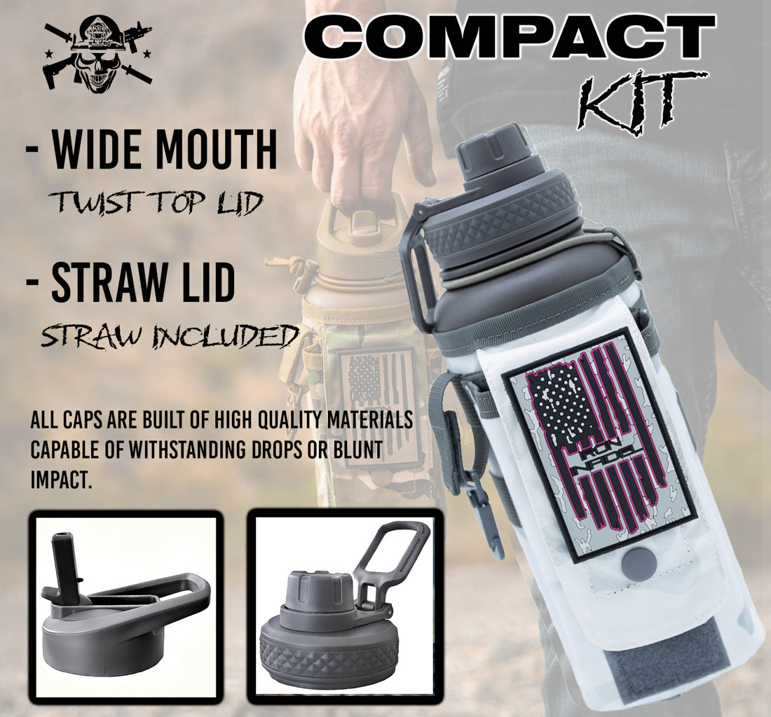 Iron Infidel 32oz Compact Battle Bottle water bottle in Arctic color with a durable, ergonomic design for hydration on the go.