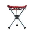 Red GrandTrunk Compass 360° swivel stool in outdoor setting, featuring a comfortable seat and sturdy base.