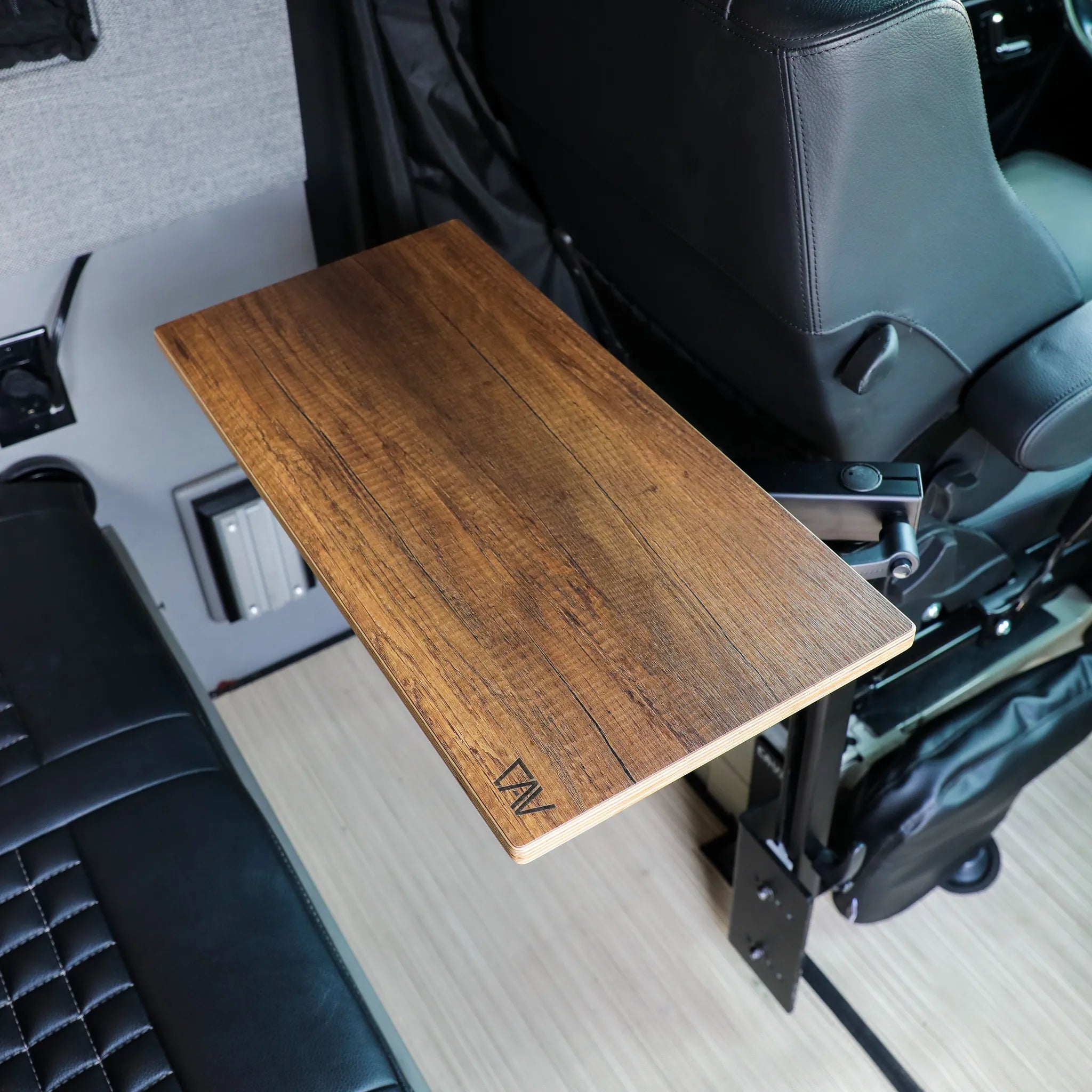 Canyon Adventure Vans small universal table top from CAV branded products, showing a compact, versatile console surface on a neutral background.