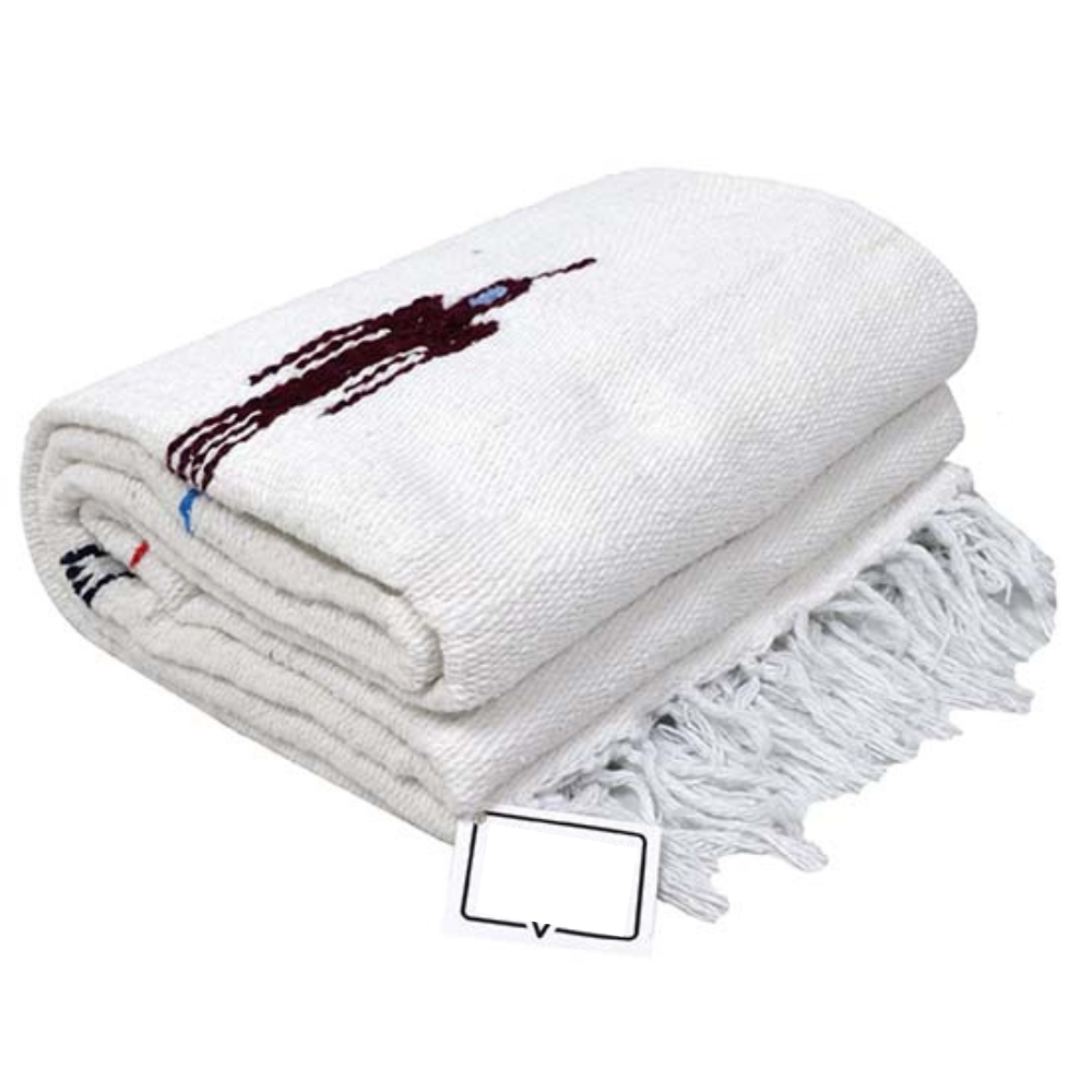 Namaste White Baja Thunderbird Yoga Blanket - OVERLANDERS Outfitter