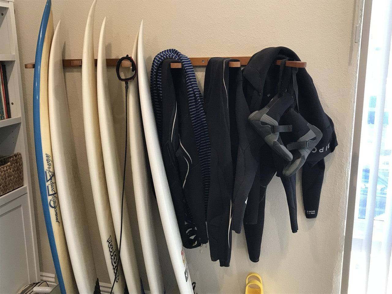 Holden Beach Surfboard Storage Vertical Wood Rack | Holds 6 Surfboards - OVERLANDERS Outfitter