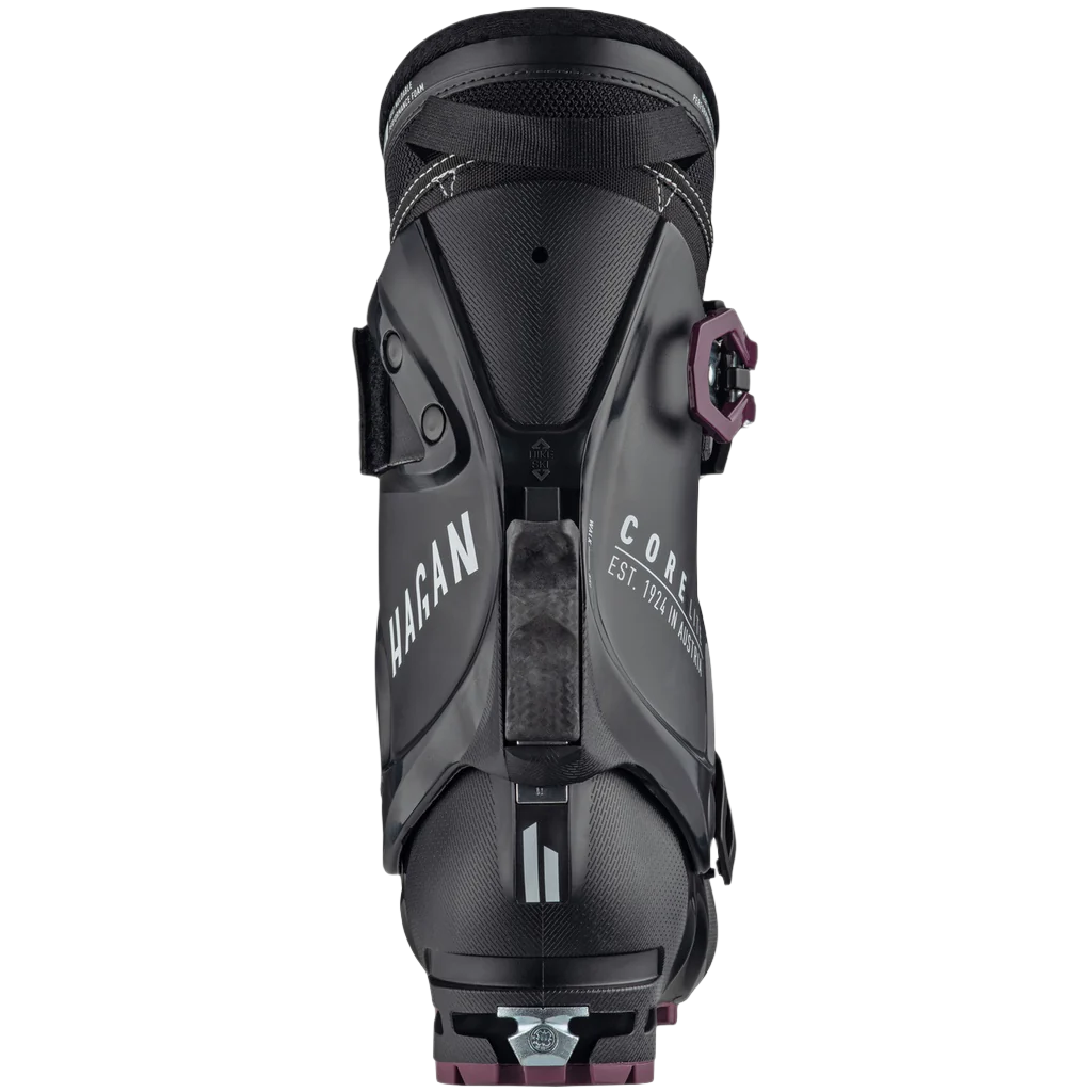 HAGAN Ski Mountaineering Core Lite boots, lightweight ski mountaineering boots with black and gray design, suitable for alpine adventures