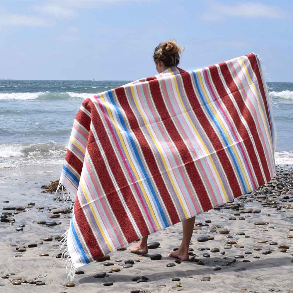 100% Cotton Red Serape Blanket - OVERLANDERS Outfitter