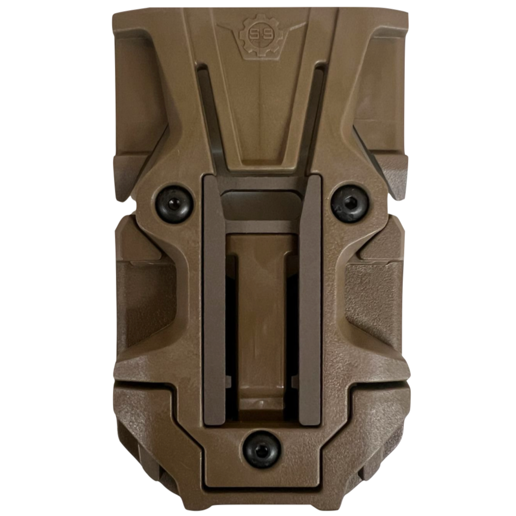 Coyote tan GRT webbing adapter, reinforced tactical gear by HCC Tactical, showcasing durable design and heavy-duty stitching.