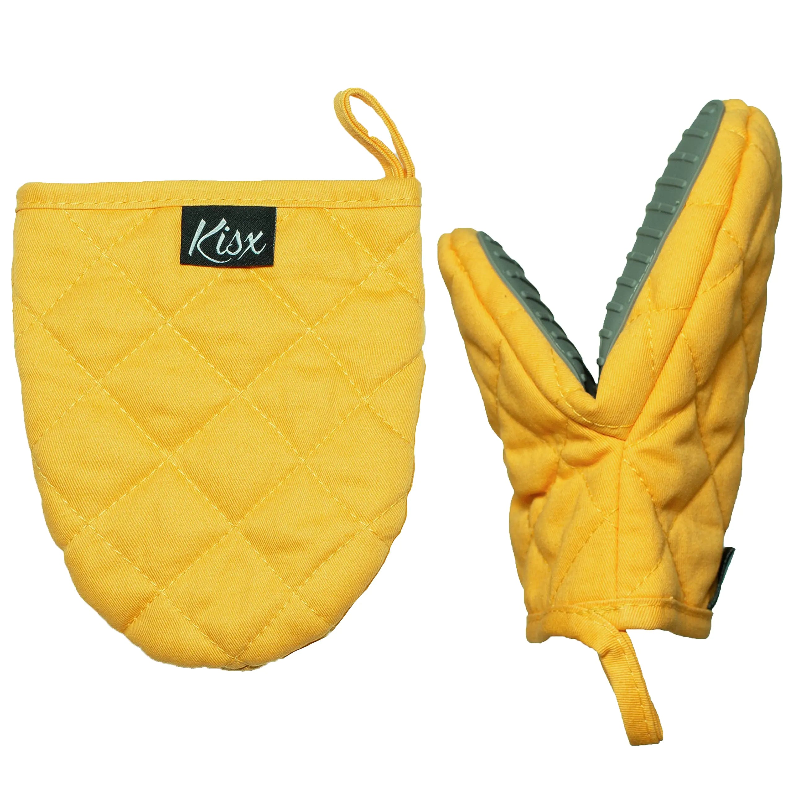 Oven Mitts Heat Resistant – (Yellow) Mini Oven Mitts Silicone Gloves Heat Resistant Silicone Oven Mitts & Pot Holders Sets Kitchen Pot Holders & Oven Mitts Sets - We The Collective