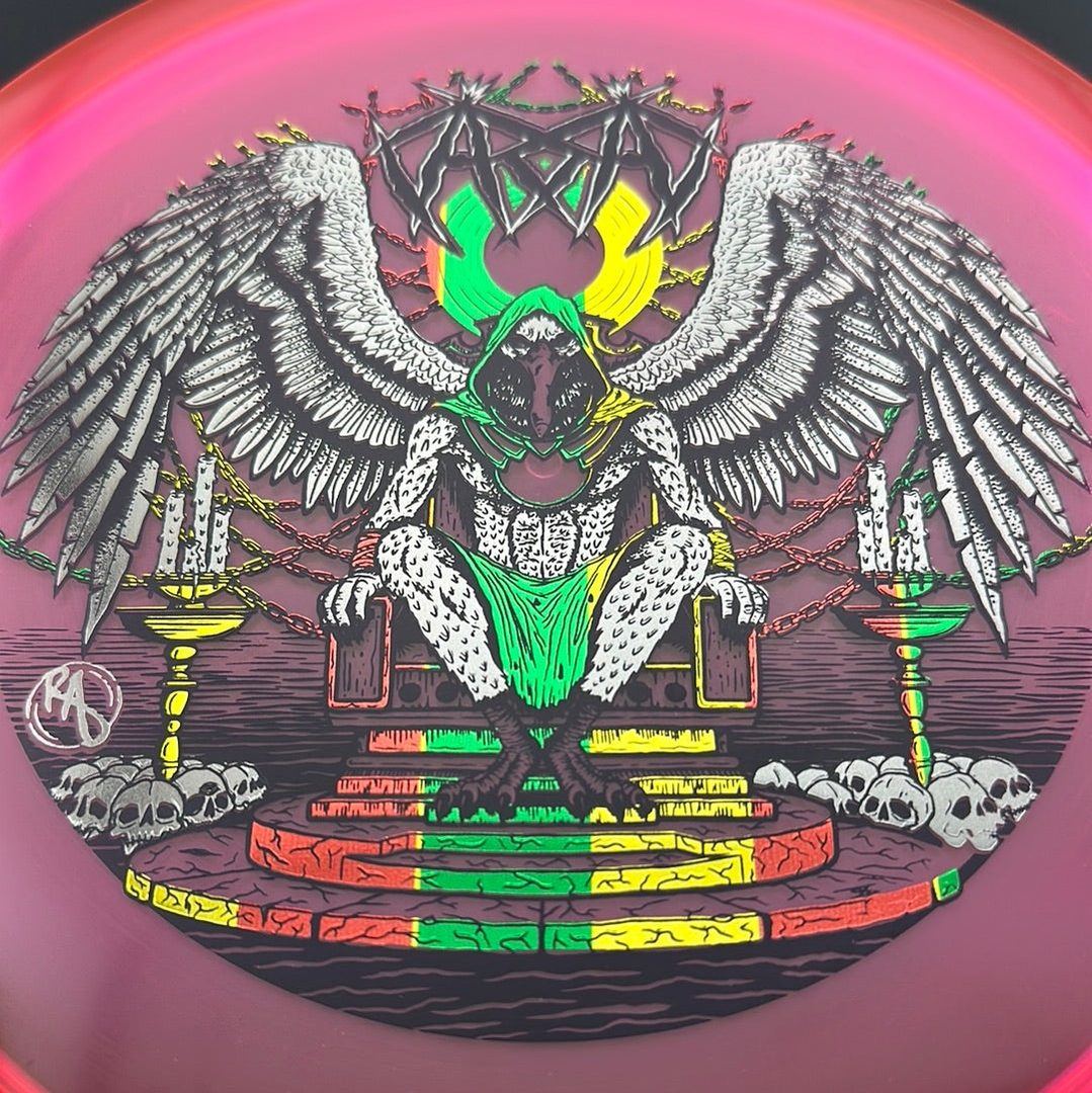 CryZtal Buzzz disc golf disc by Rare Air Discs featuring Karudi the Overseer design from Cult of RAD series.