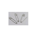 Box of 144 medium #2 safety pins, 1-1/2 inches long, first aid tools from quakekits.com, arranged in a neat pile.