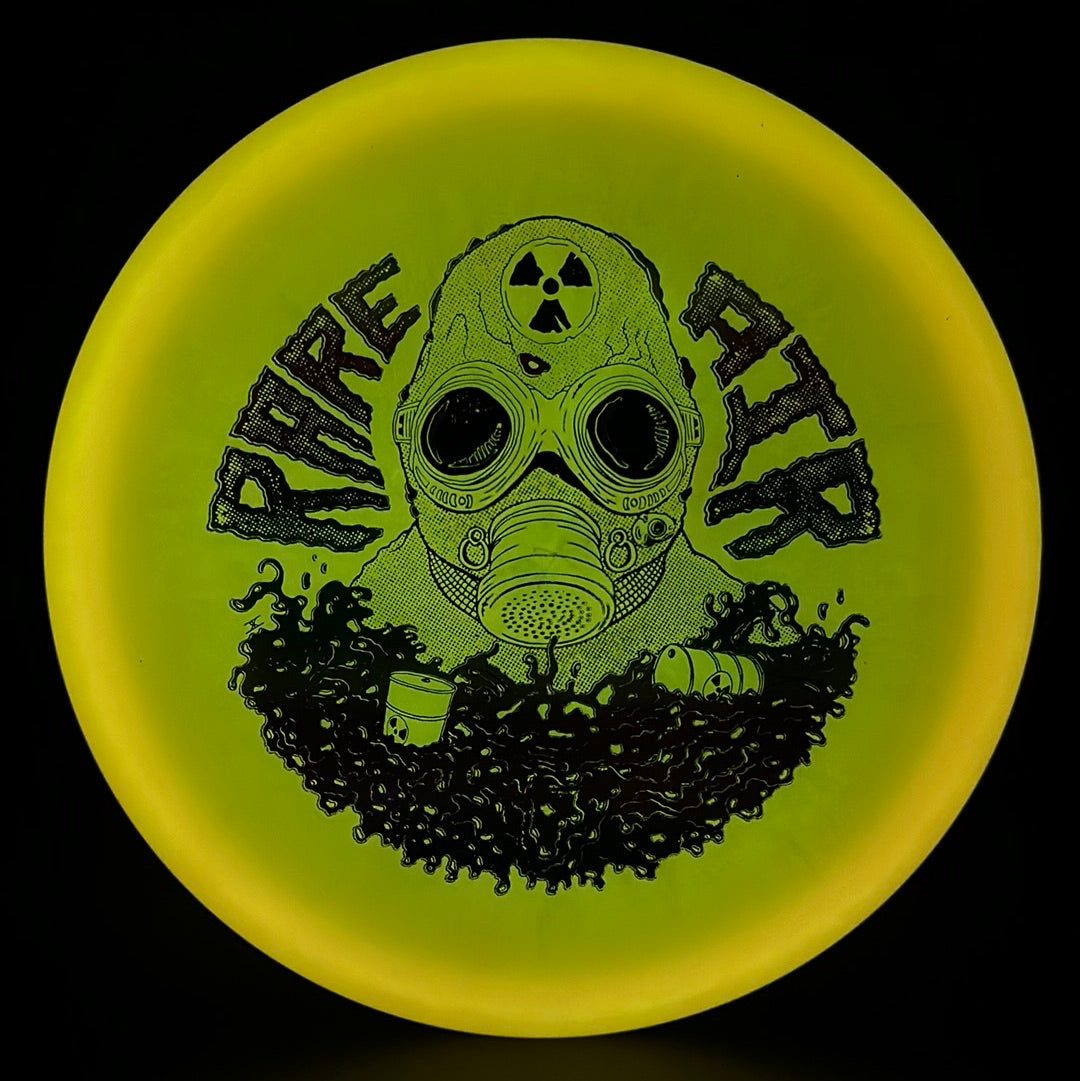 Color Lunar Recon Mortar F2 disc golf disc by Rare Air Discs featuring Radioactive Man stamp in vibrant colors.