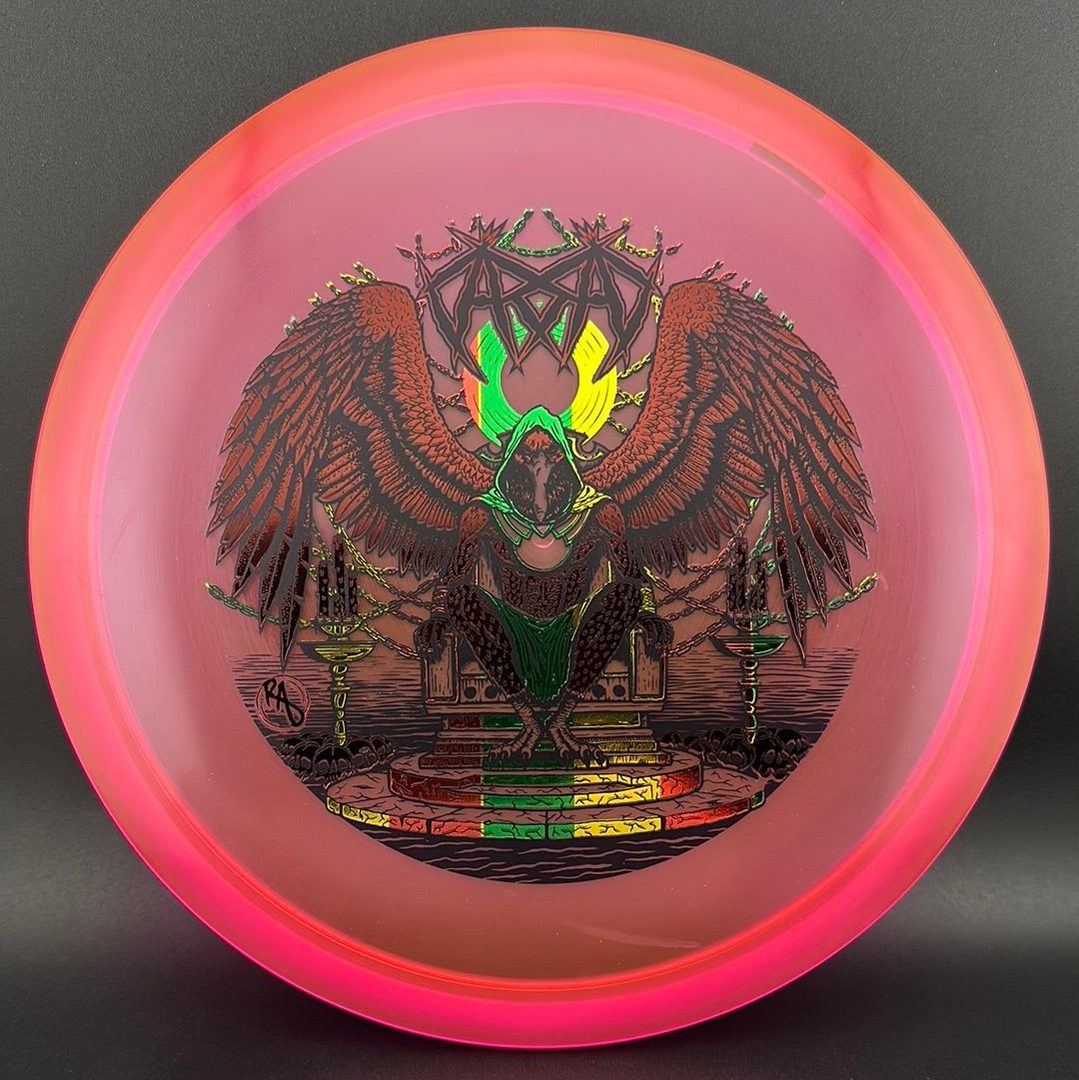 CryZtal Buzzz disc golf disc by Rare Air Discs featuring Karudi the Overseer artwork from Cult of RAD series.
