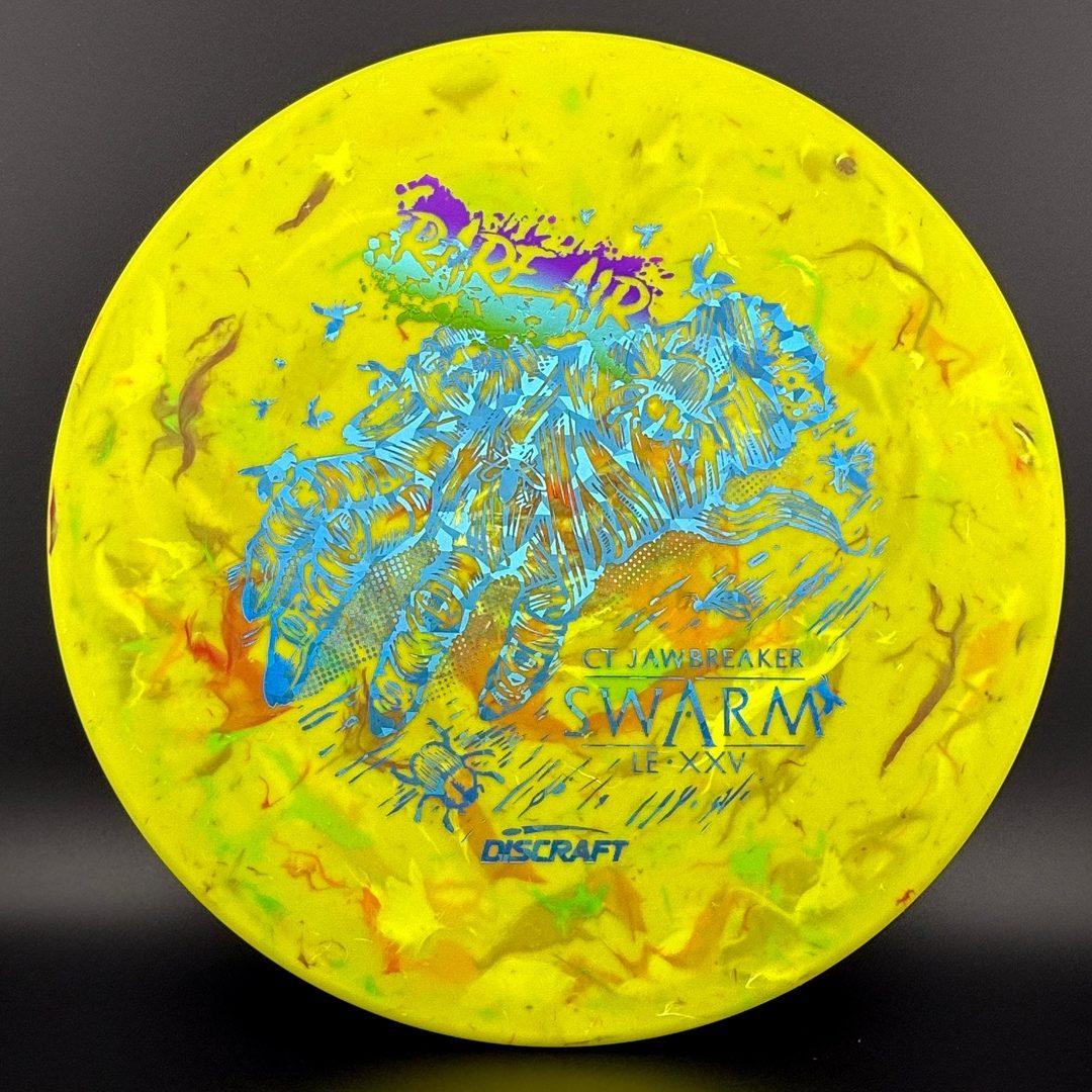 Disc golf disc CT Jawbreaker Swarm by Rare Air Discs, featuring ledgestone pattern and rare 2025 Air Stamp design.