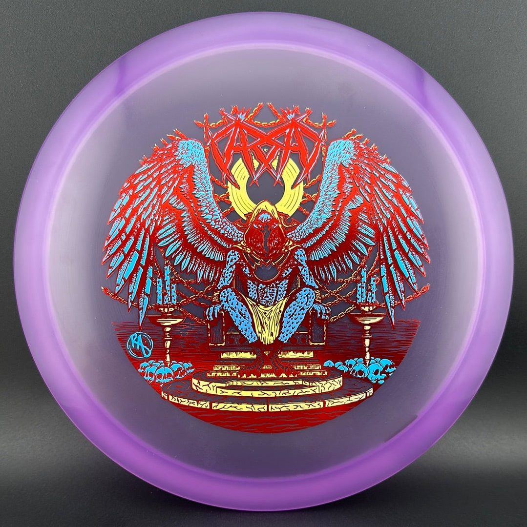 CryZtal Buzzz disc golf disc by Rare Air Discs featuring Karudi the Overseer design from Cult of RAD collection.