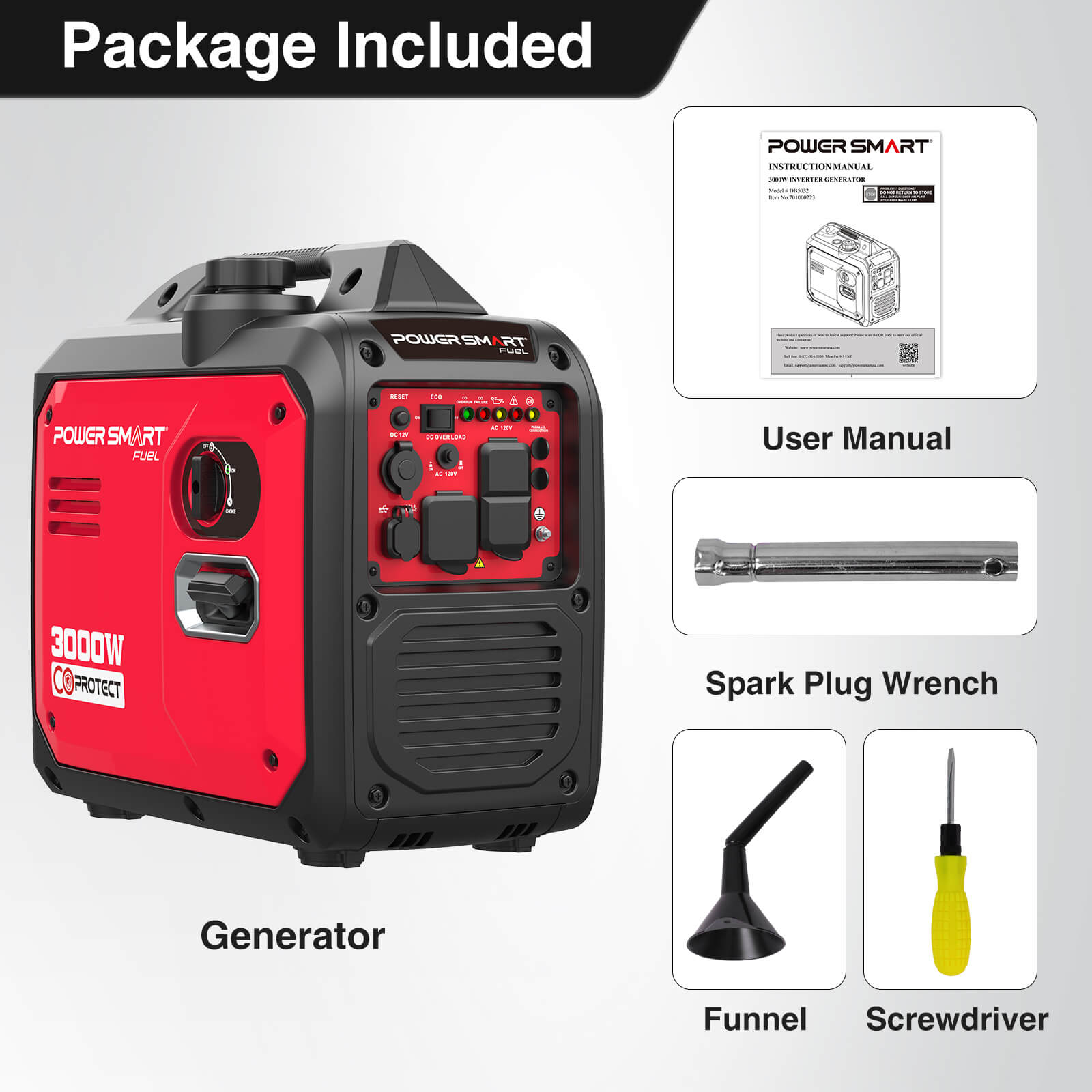 3000W Inverter Gas Generator w/ CO Alert DB5032 - OVERLANDERS Outfitter