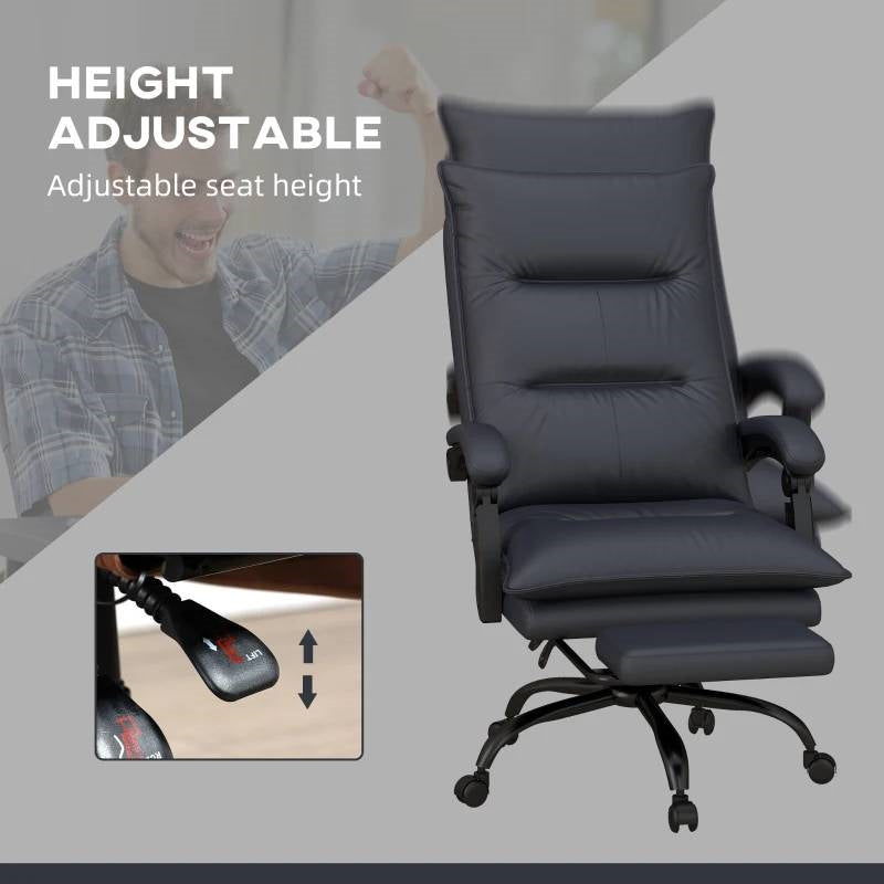 Double Padded Executive Massage Heated Office Chair Charcoal - OVERLANDERS Outfitter