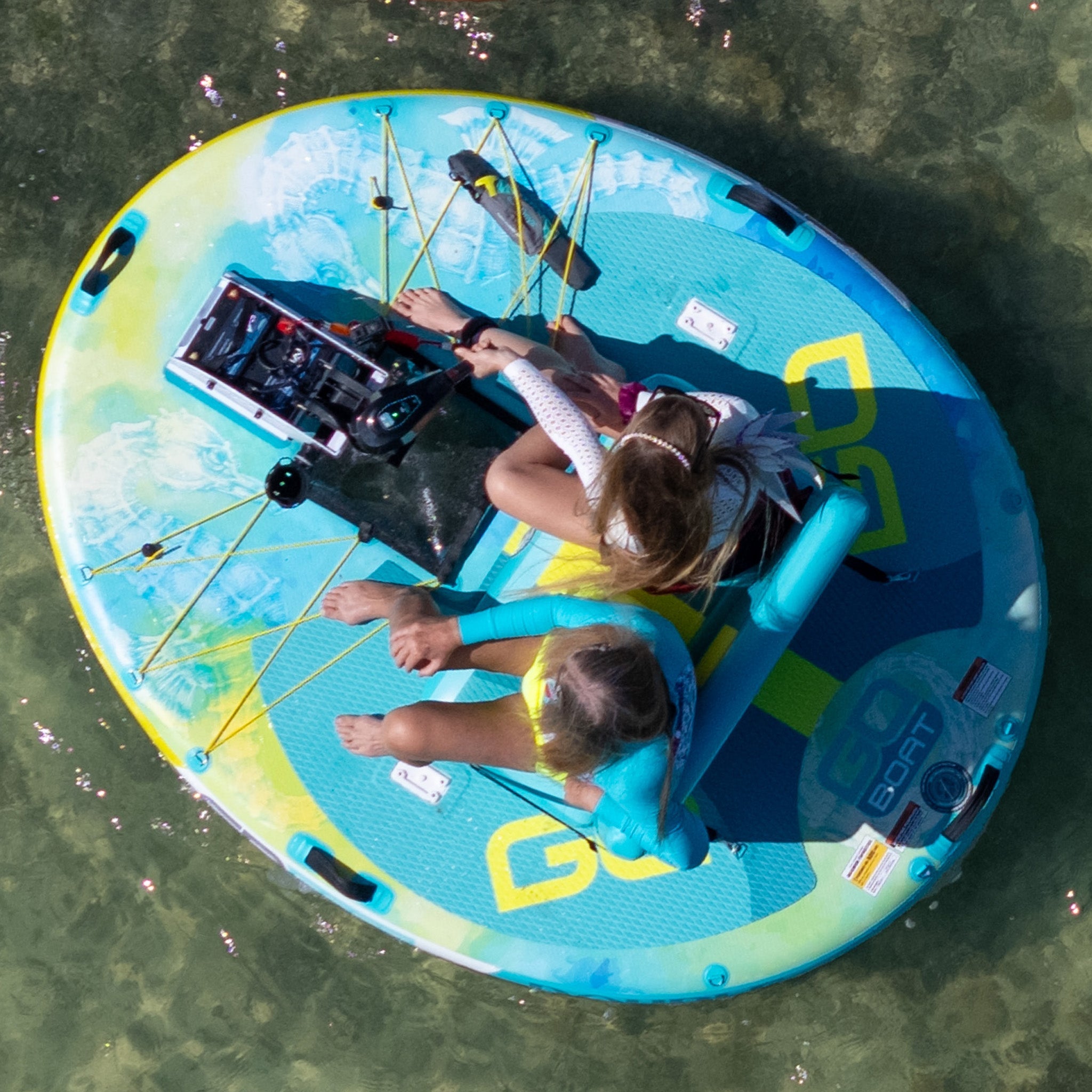 Double Freedom watercraft by GoBoat shown in the image, featuring sleek design and spacious seating for outdoor water adventures.