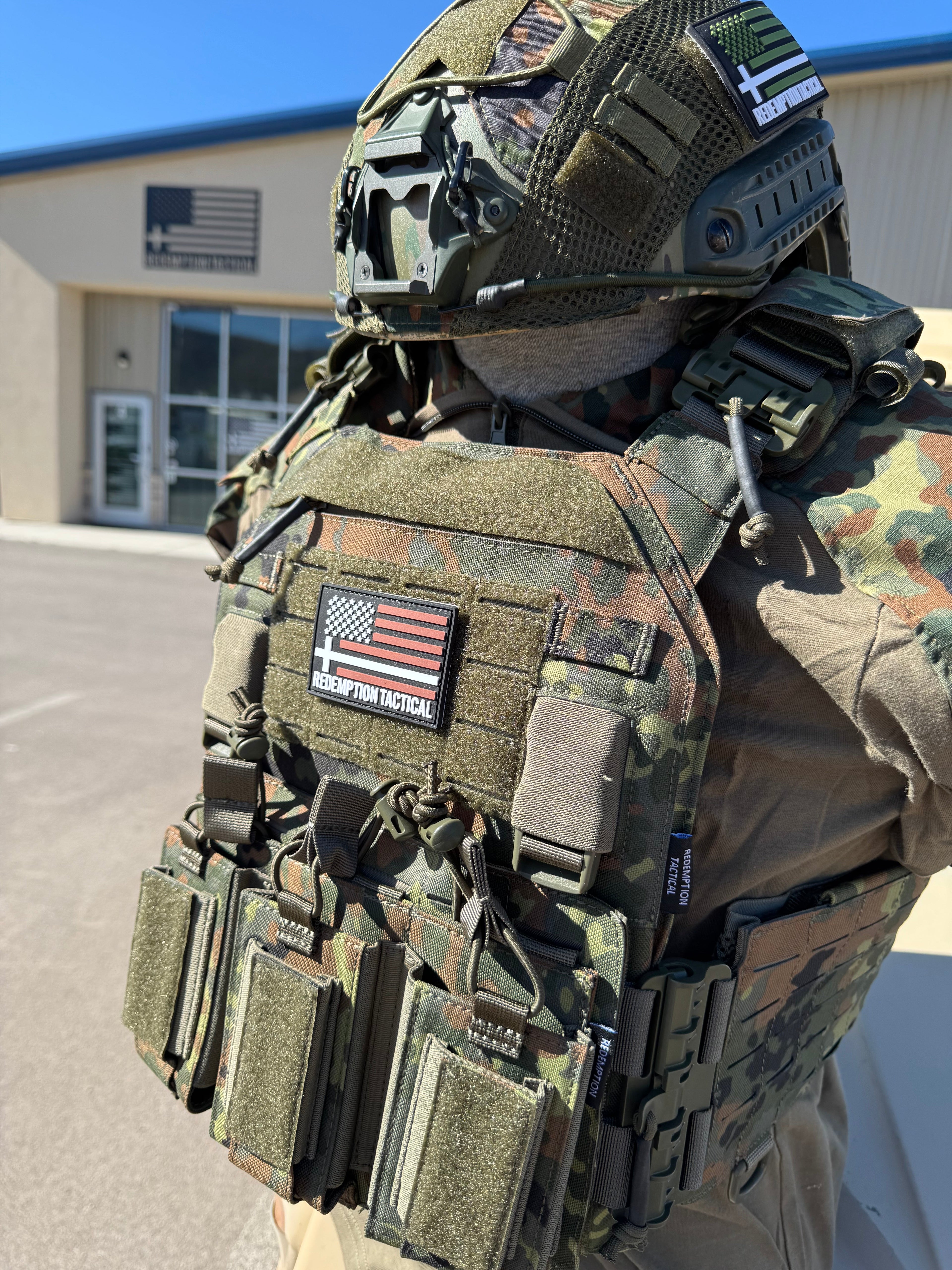 Redemption Tactical Crusader 2.0 V4 plate carrier vest with adjustable straps and MOLLE webbing for tactical gear.