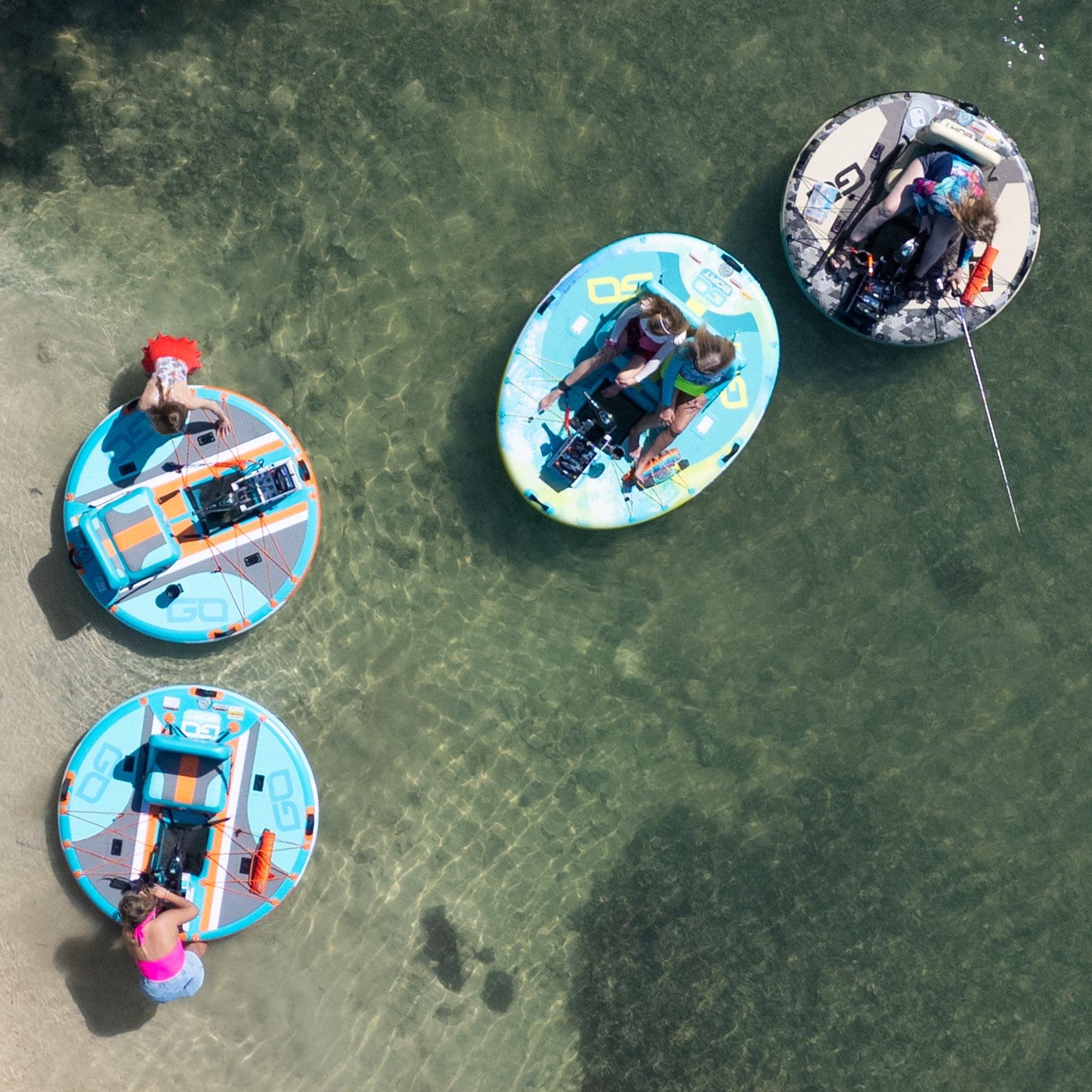 Double Freedom watercraft by GoBoat, top view showing sleek design and spacious seating for outdoor water adventures.
