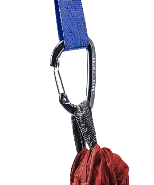 Pair of GrandTrunk aluminum wiregate carabiners with detailed clip design, ideal for climbing or camping accessories.