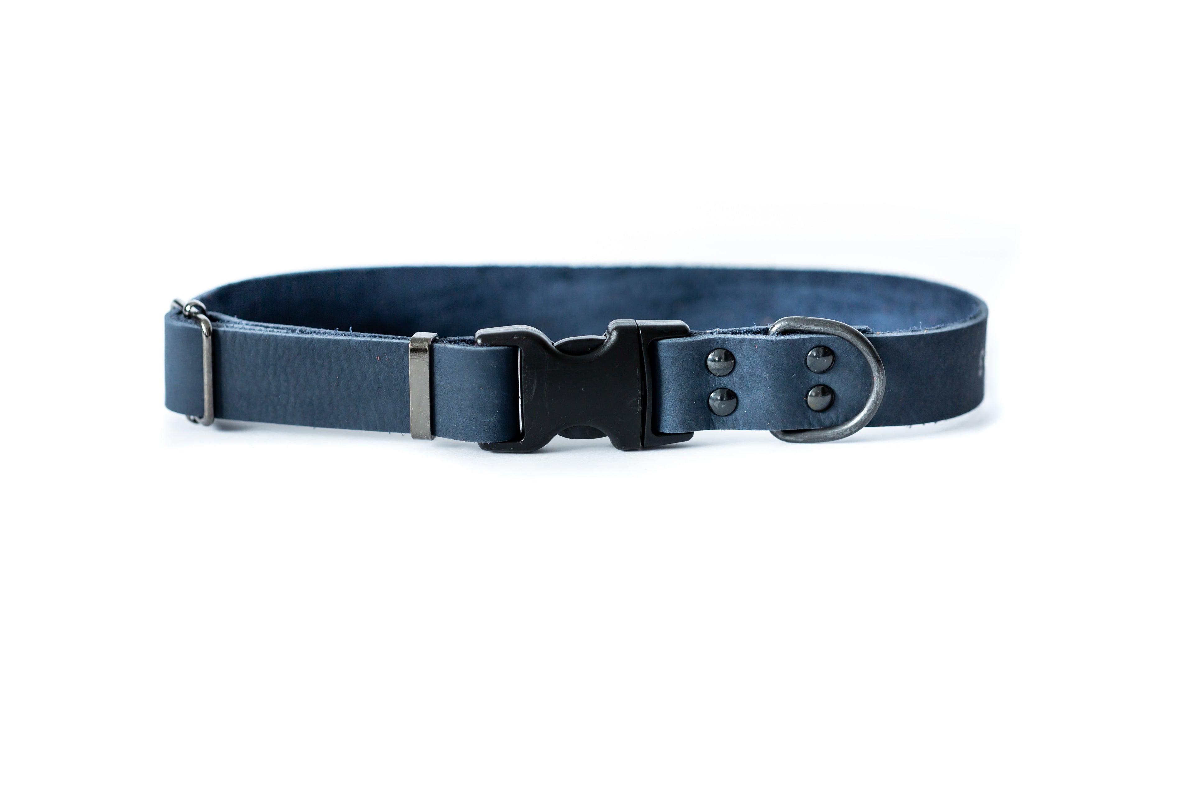 Sport Style Blue Jeans Leather Dog Collar - OVERLANDERS Outfitter