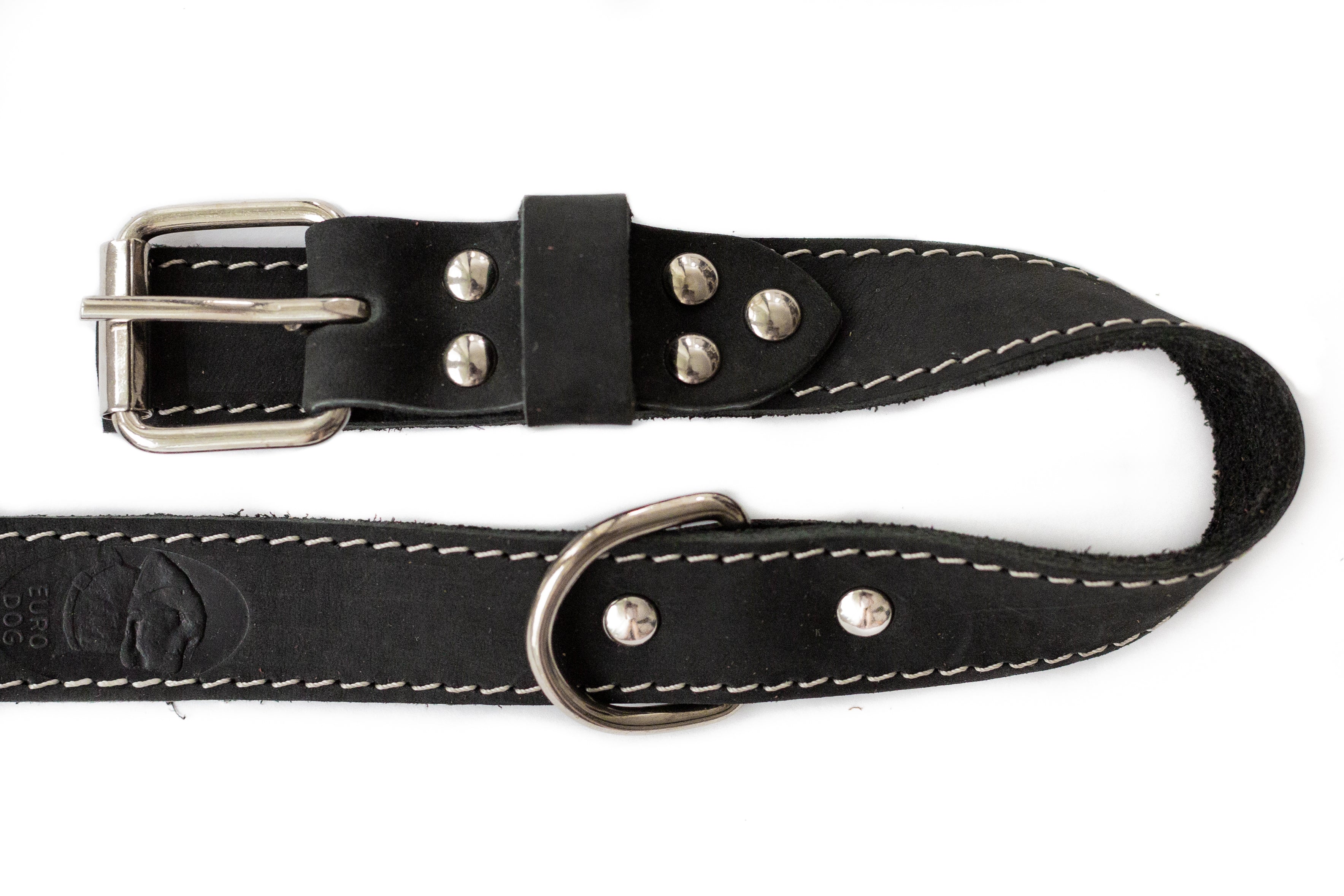 Traditional Black Leather Dog Collar - OVERLANDERS Outfitter