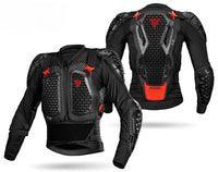 Motorcycle tactical armor jacket by Bean's Moto Booth with protective padding and durable black fabric for riding safety.