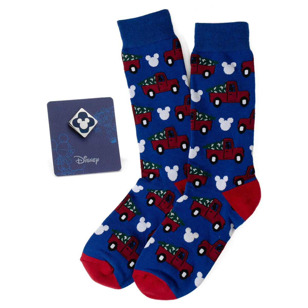 Disney Mickey Mouse Holiday Truck Navy Socks and Blue Lapel Pin Gift Set - OVERLANDERS Outfitter
