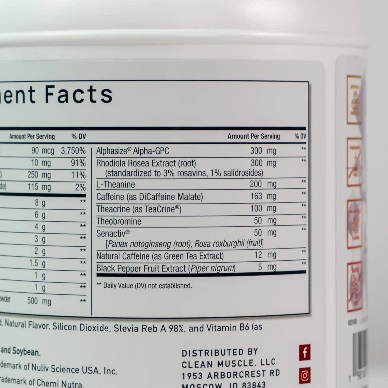 VIGOR Pre-Workout powder container from Americana Pipedream Apparel with a vibrant label and scooping spoon.