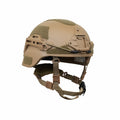 Tan Hard Head Veterans MICH / ECH BTE® Plus ballistic helmet with NIJ IIIA protection, showing the helmet's exterior and strap details.