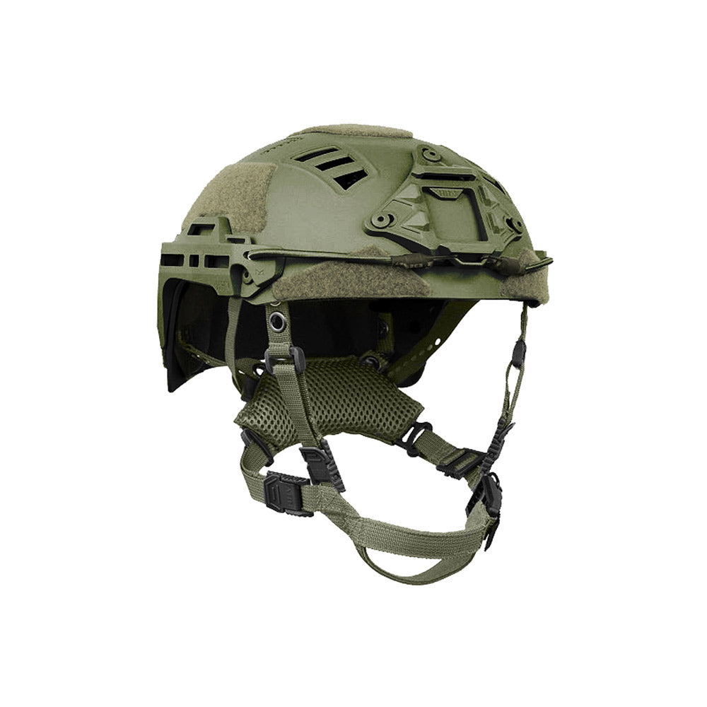 Green ATE® Bump Tactical Helmet by Hard Head Veterans, lightweight impact protection with tactical design and adjustable straps.