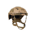 Tan ATE® Bump Tactical Helmet by Hard Head Veterans with lightweight impact protection and adjustable straps.