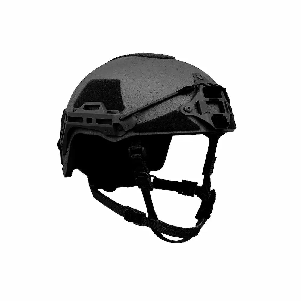 Black Hard Head Veterans ATE Lite Ballistic Helmet, lightweight NIJ IIIA high-cut ballistic helmet for protective headgear.