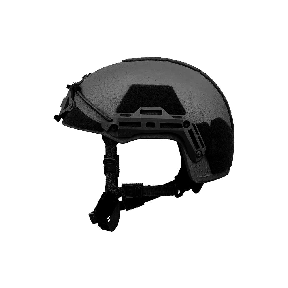 Black ATE Lite Ballistic Helmet by Hard Head Veterans, lightweight NIJ IIIA high-cut ballistic helmet shown from side view.