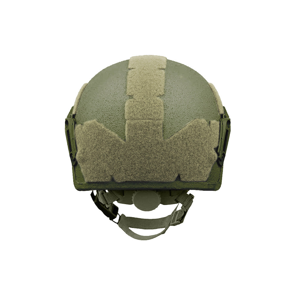 Green ATE® Lite Ballistic Helmet by Hard Head Veterans, lightweight NIJ IIIA high-cut ballistic helmet with secure straps.