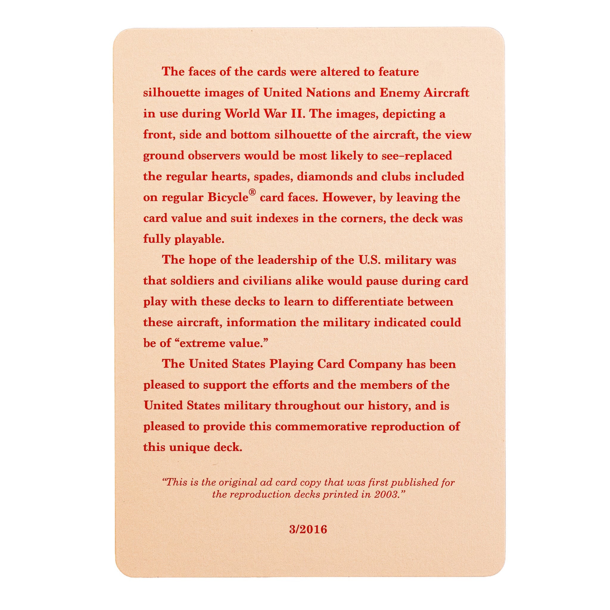Bicycle WWII Spotter Playing Cards - We The Collective