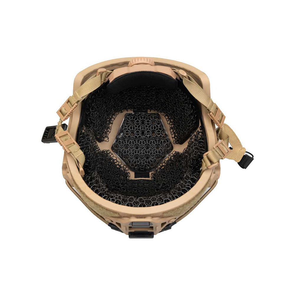 Hard Head Veterans ATE Lite Ballistic Helmet in high-cut design, lightweight NIJ IIIA rated tactical helmet with adjustable straps.