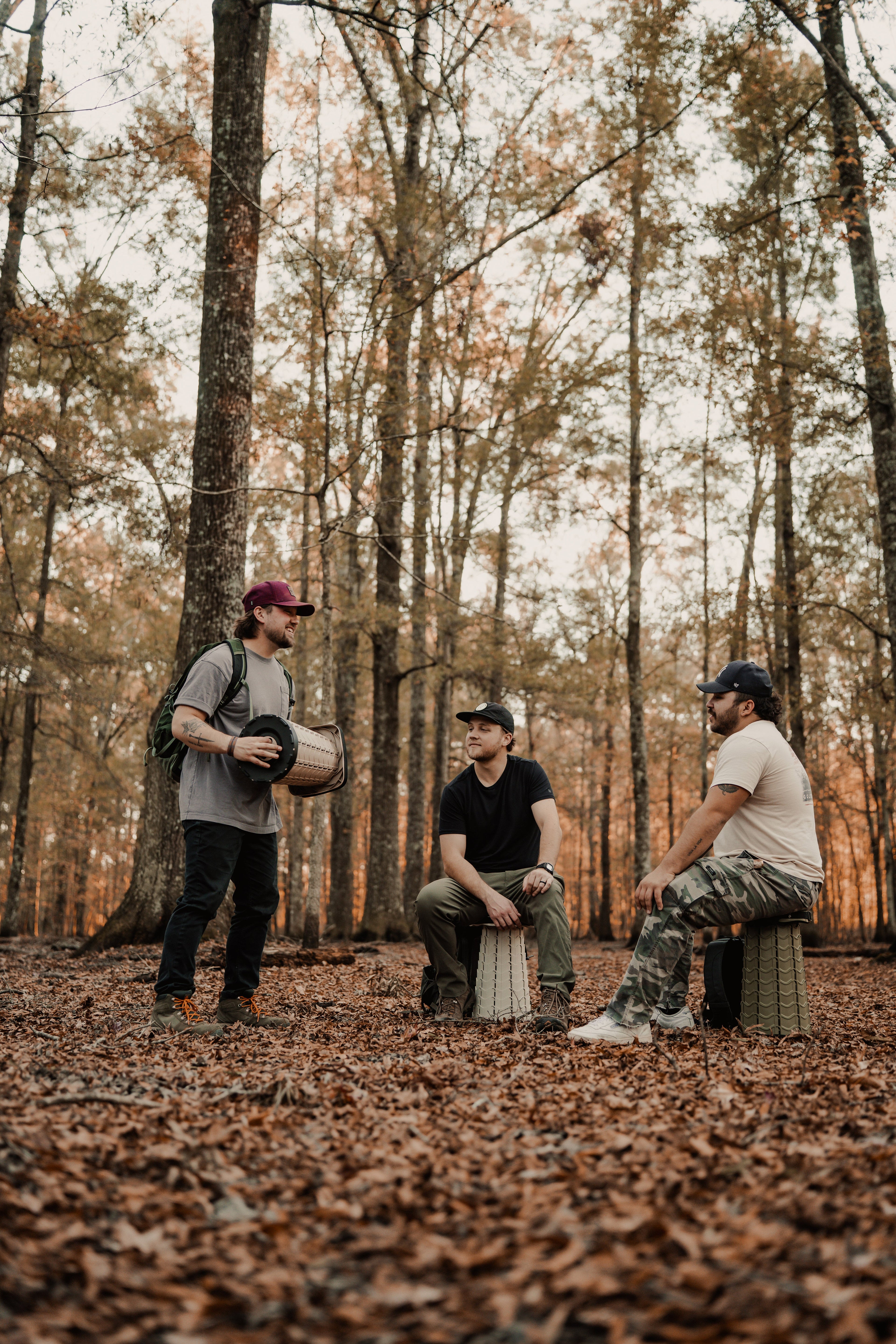 EverUncharted Nomad Seat portable camping chair with drift wood finish, lightweight camping furniture ideal for outdoor adventures.