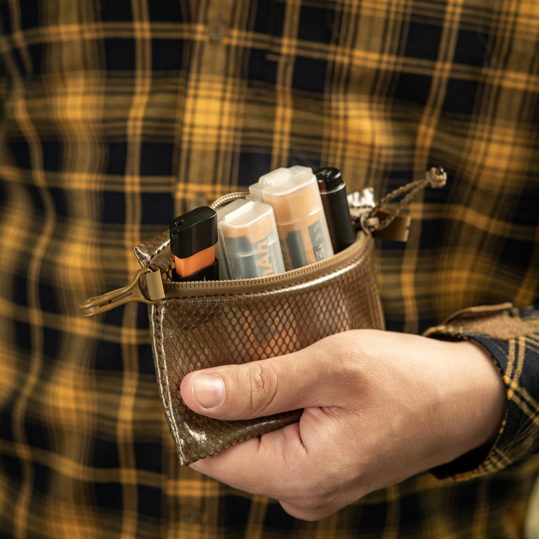 M-Tac Elite Zip Pocket Organizer Set featuring multiple compartments and durable fabric for efficient storage.