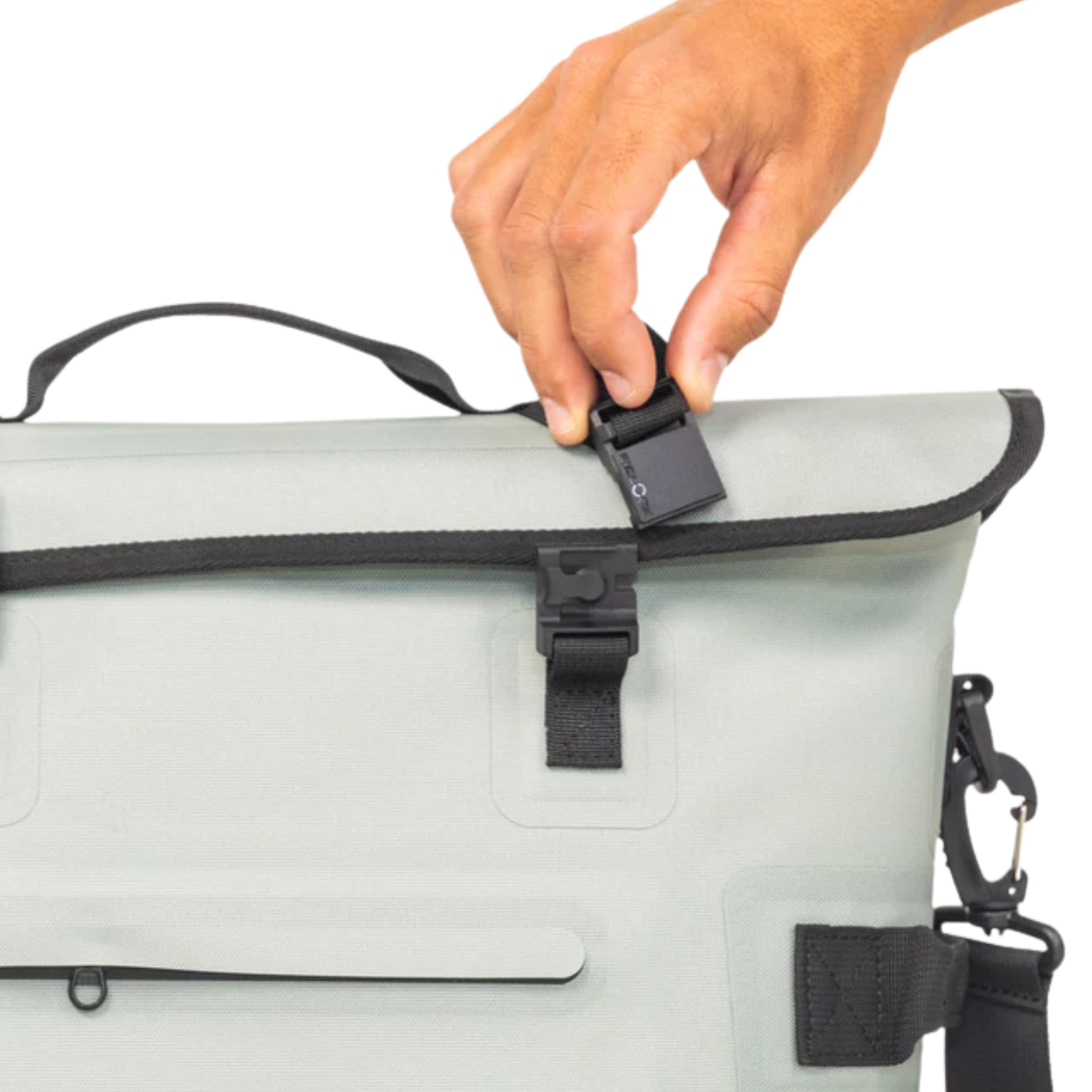 Waterproof floating cooler bag by Dry Pocket, featuring an auto sealing design and vibrant color for outdoor use.