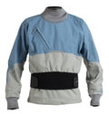 Men's Kokatat Hydrus 3.0 Stoke Dry Top in storm blue, front view showing waterproof dry top with adjustable neck and wrist closures.