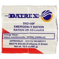 Datrex 2400 Calorie Emergency Food Bar for survival, shown with water container, designed for emergency preparedness.